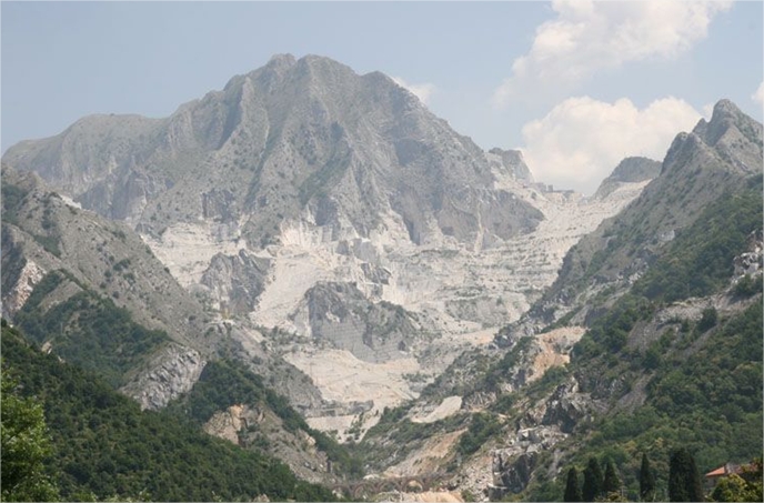 Carrare, région de carrières de marbre Italie