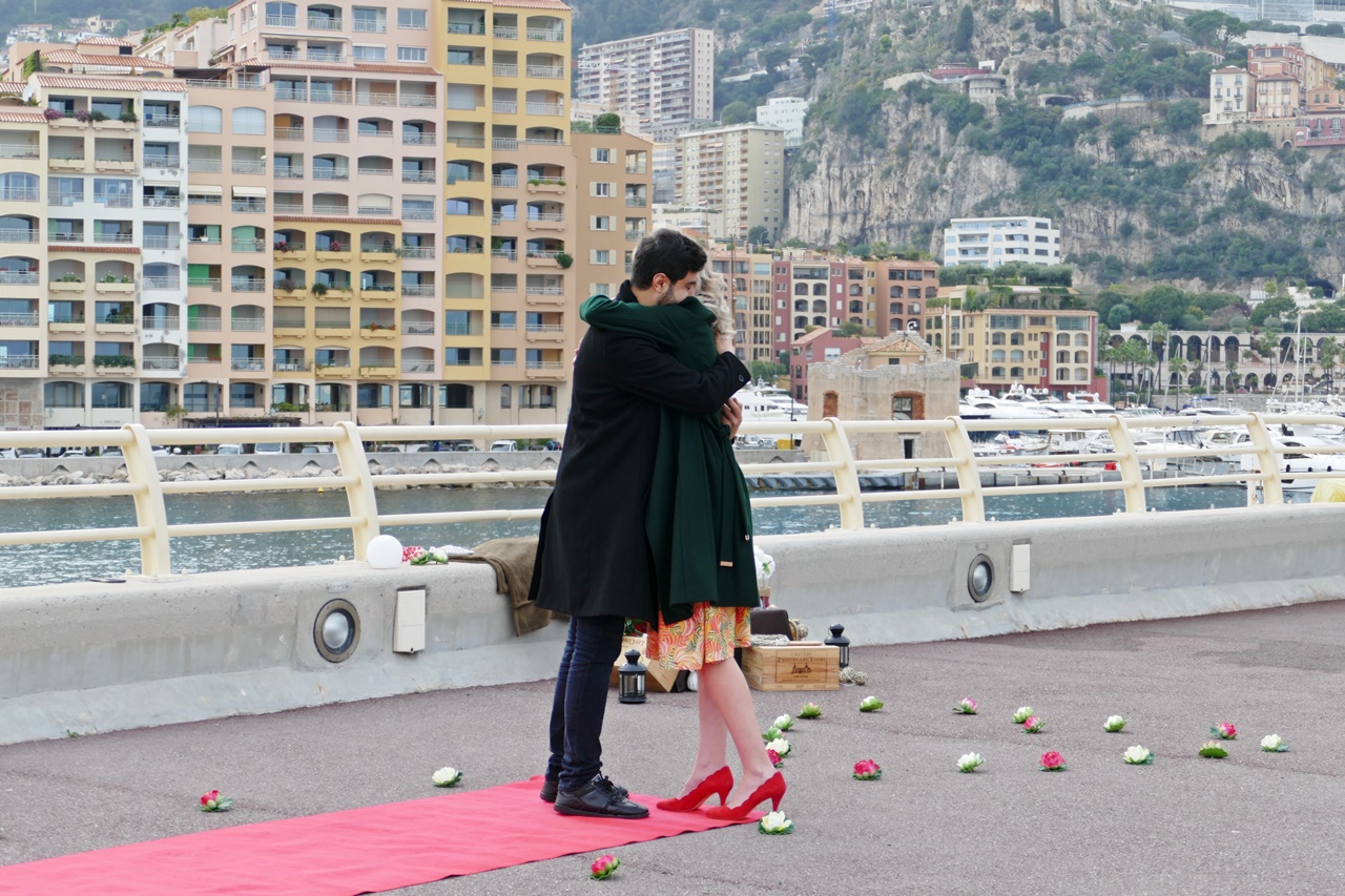 Demande en mariage Monaco hélicoptère